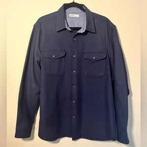 Sonoma Navy Blue Flannel Button Down - Size Large